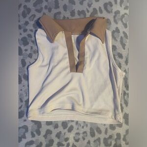 Beige and khaki crop top